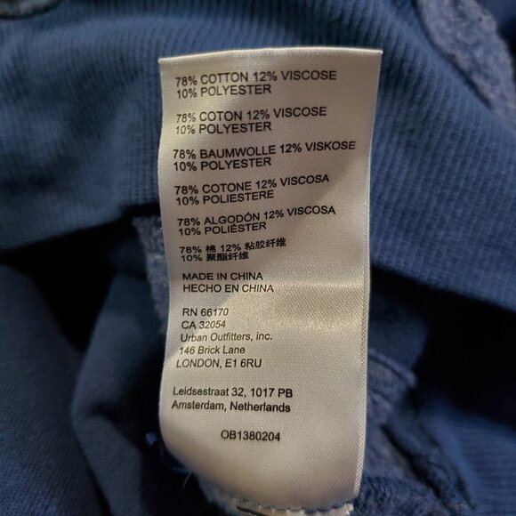 We the Free Blue Terry Half Zip Color Block Patchwork Collared Sweatshirt - XS - Picture 6 of 6